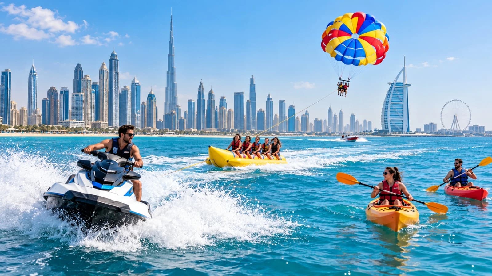 Best Water Sports in Dubai: Jet Ski, Parasailing, Banana Boat, and Kayak