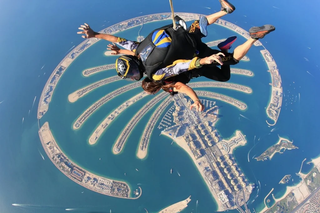 Skydiving in Dubai over Palm Jumeirah with stunning skyline views in 2026