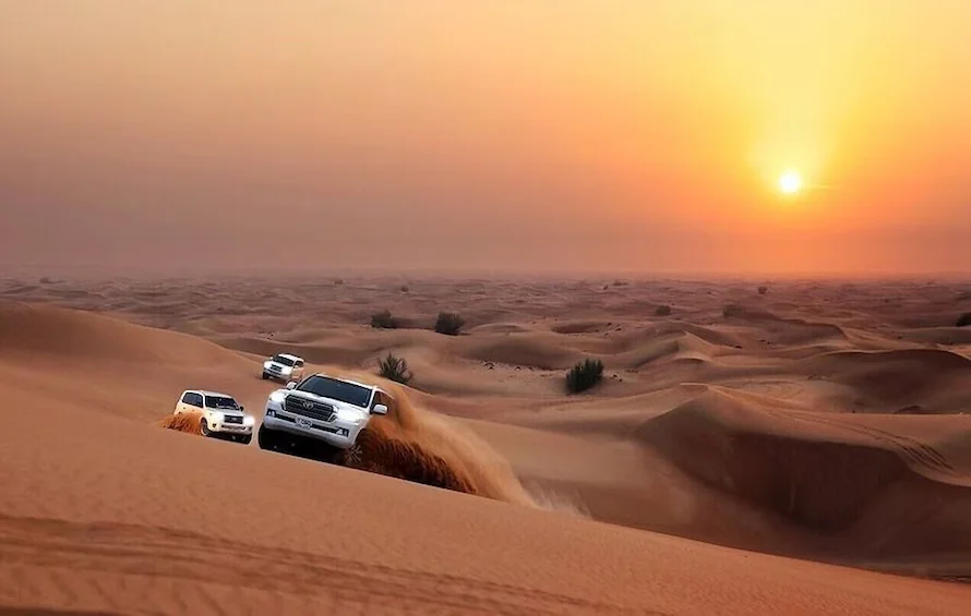 Dubai desert safari experience with sand dunes and 4x4 adventure