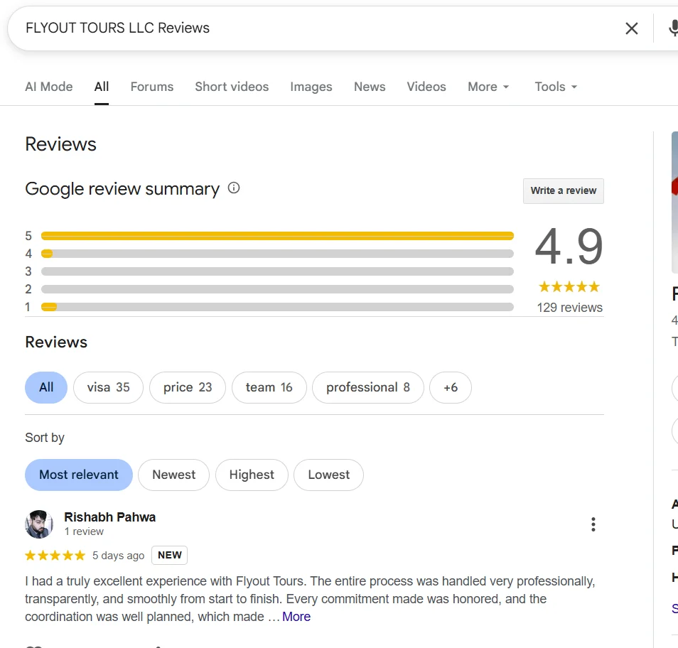 reliable Dubai travel agents verified through customer reviews