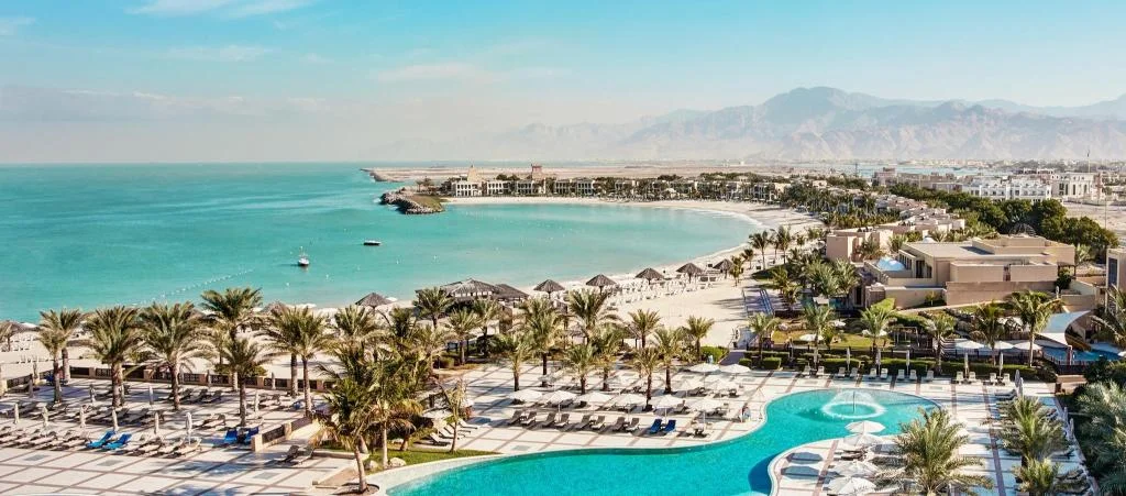 Ras Al Khaimah beaches with mountains luxury resorts and calm sea
